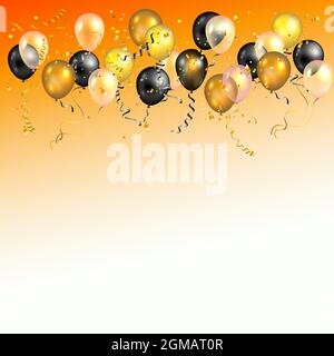 Luftballons und Konfetti Stock Vektor