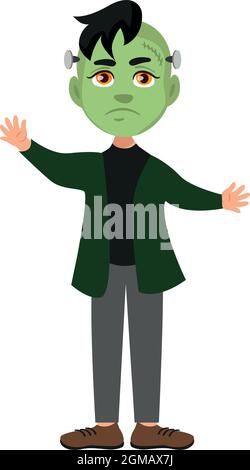 Junge gekleidet in festliches halloween Kostüm - Vektor-Illustration Stock Vektor