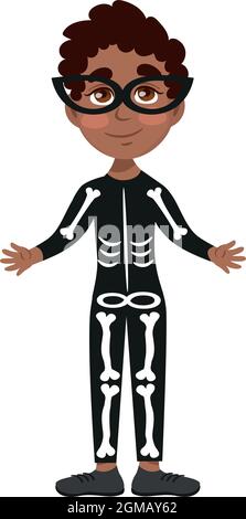 Junge gekleidet in festliches halloween Kostüm - Vektor-Illustration Stock Vektor