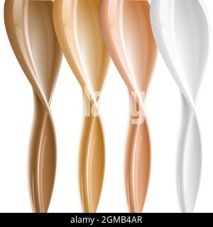 Realistische Grundlage cremige Textur für Beauty-Produkte Anzeige, 3d-Effekt. Konstruktion der Foundation-Flüssigkeit Stock Vektor