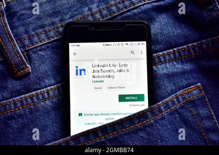 Delhi, Indien, 13. Mai 2019: LinkedIn ist eine professionelle Website Stockfoto