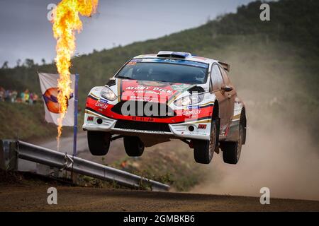 Ponta Delgada, Portugal. September 2021. 22 AMARAL Bruno (PRT), MEDEIROS Rui (PRT), Ford Fiesta R5, Aktion während der FIA ERC Azores Rallye 2021, 5. Runde der FIA European Rally Championship 2021, vom 16. Bis 18. September 2021 in Ponta Delgada, Portugal - Foto Jorge Cunha / DPPI Quelle: DPPI Media/Alamy Live News Stockfoto