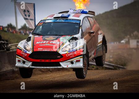 Ponta Delgada, Portugal. September 2021. 22 AMARAL Bruno (PRT), MEDEIROS Rui (PRT), Ford Fiesta R5, Aktion während der FIA ERC Azores Rallye 2021, 5. Runde der FIA European Rally Championship 2021, vom 16. Bis 18. September 2021 in Ponta Delgada, Portugal - Foto Jorge Cunha / DPPI Quelle: DPPI Media/Alamy Live News Stockfoto