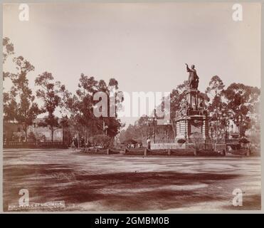 Statue von Christopher Columbus, Mexico City, Old Mexico1898, Mayo & Weed Fotografen Stockfoto