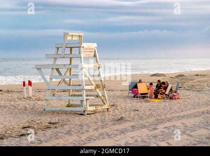 Am späten Sommerabend am Flying Point Beach, Water Mill, NY Stockfoto