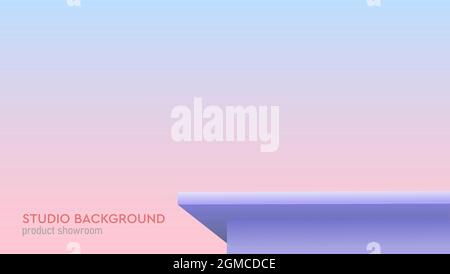 Draufsicht zur Tabelle zur Produktvorführung. Studio für Produktanzeige mit Kopierbereich. Vektorgrafik. Stock Vektor