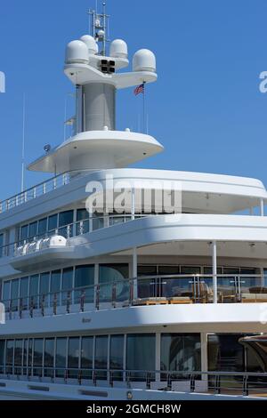 Die Bay Area, in der der berühmte LV America's Cup, San Francisco, CA, ausgetragen wird Stockfoto