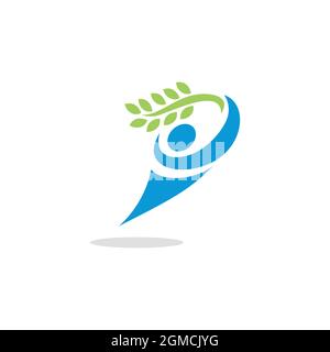 Abstrakte Menschen Farmer Logo Symbol flach Konzept Vektor Grafik Design Stock Vektor