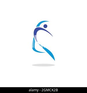 Abstrakt Menschen Sport Logo Symbol flach Konzept Vektor Grafik Design Stock Vektor