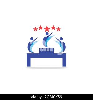 Menschen Champion Stern Logo abstrakt Symbol flach Konzept Vektor Grafik Design Stock Vektor