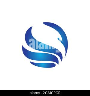 Abstrakt Kreis Welle Logo Symbol flach Konzept Vektor Grafik-Design Stock Vektor