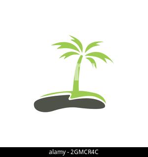 Kokospalme Palmeninsel Logo Symbol flach Konzept Vektor Grafik Design Stock Vektor