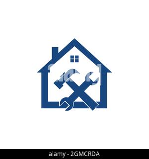 Werkstatt Maschine Garage Logo Symbol flach Konzept Vektor Grafik-Design Stock Vektor