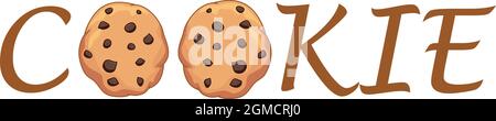 Cookies in Textschriftart Vektordarstellung Stock Vektor