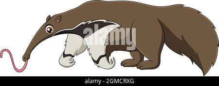 Niedliche Anteater Cartoon Vektor Illustration Stock Vektor