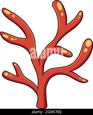 Niedliche Koralle Cartoon-Vektor-Illustration Stock Vektor