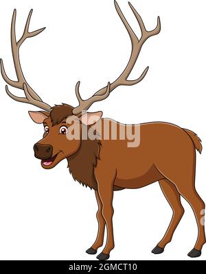 Niedliche Elche Tier Cartoon Vektor Illustration Stock Vektor
