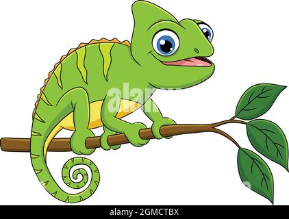 Niedliche Chamäleon Cartoon-Vektor-Illustration Stock Vektor