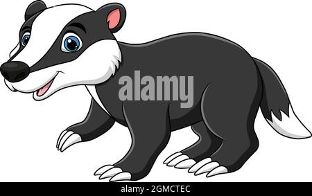 Niedliche Badger Cartoon Vektor Illustration Stock Vektor