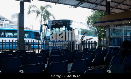 Von Bangkok zum Busbahnhof Pattaya Stockfoto