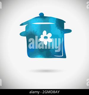 Schöne Kochtopf Objekt. Vektorgrafik Stock Vektor