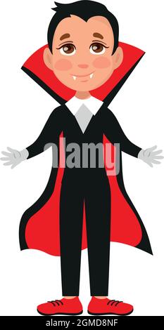 Junge gekleidet in festliches halloween Kostüm - Vektor-Illustration Stock Vektor