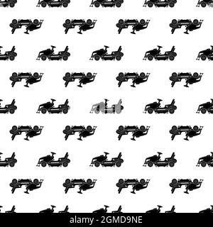 Traktor Rasenmäher Muster nahtlose Hintergrund Textur wiederholen Tapete geometrischen Vektor Stock Vektor