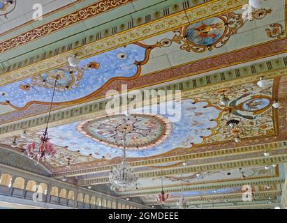 Bemalte Decke im Palast der Amba Vilas in Karnataka Stockfoto