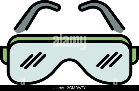 Symbol für Hip-Hop-Brille. Outline Hip Hop Brille Vektor Symbol Farbe flach isoliert Stock Vektor