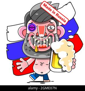 Hergestellt in Russland. Vektor-Flagge Illustration Design-Label Stock Vektor