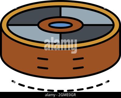 Symbol für Roboter-Staubsauger. Kontur Roboter Staubsauger Vektor Symbol Farbe flach isoliert Stock Vektor