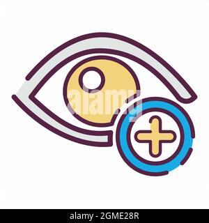 Icon Vector of Eye Exam 2 - Line Cut Style - einfache Illustration, editierbare Kontur, Design Template Vector, gut für Drucke, Poster, Ankündigungen, a Stock Vektor