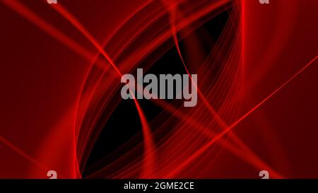 Hintergrund abstrakt 8K rot schwarz Wellen Linien Kurven Verlauf Stockfoto
