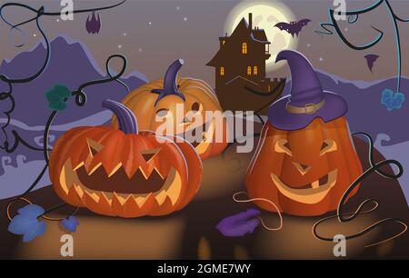 Halloween, Kürbis Jack, Happy All Saints Day. Vektor. Stockfoto