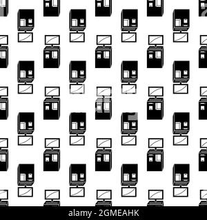 Büro Verkaufsautomat Muster nahtlose Hintergrund Textur wiederholen Tapete geometrischen Vektor Stock Vektor