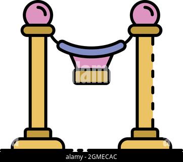Symbol für die Museumsbarriere. Umriss Museum Barriere Vektor Symbol Farbe flach isoliert Stock Vektor