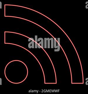 Neon News Linie Zeichen rot Farbe Vektor Illustration flachen Stil Licht Bild Stock Vektor