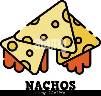 Nachos-Symbol. Kontur Nachos Vektor Symbol Farbe flach isoliert Stock Vektor