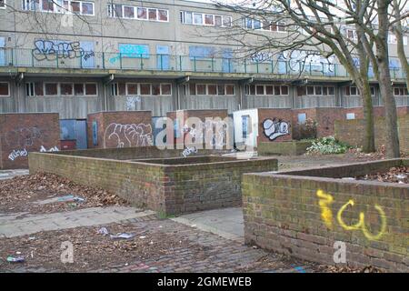 Highgate Estate, Southwark, South London, England, Großbritannien. Stockfoto