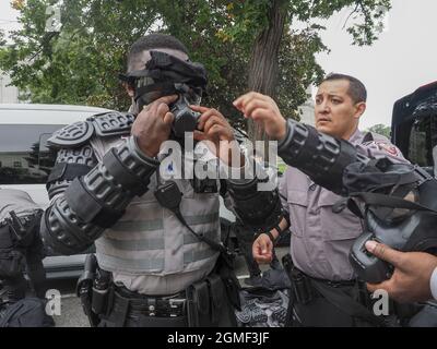 18. September 2021, Washington, District of Columbia, USA: Polizei aus dem Großraum DC bereitet sich auf die J-6-Rallye vor (Foto: © Sue Dorfman/ZUMA Press Wire) Stockfoto