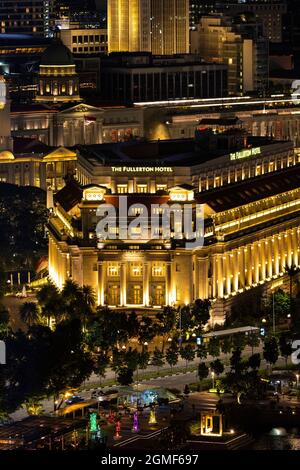 Fullerton Hotel in Singapur Stockfoto