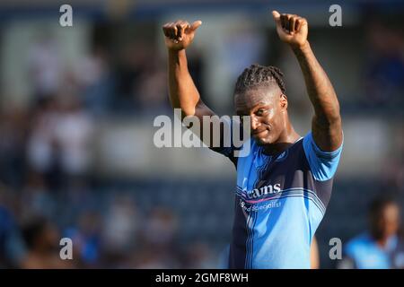 High Wycombe, Großbritannien. September 2021. Anthony Stewart von Wycombe Wanderers während des Spiels der Sky Bet League 1 zwischen Wycombe Wanderers und Charlton Athletic am 18. September 2021 in Adams Park, High Wycombe, England. Foto von Andy Rowland. Quelle: Prime Media Images/Alamy Live News Stockfoto