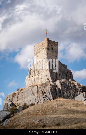 Burg von Atienza, Festung muslimischen Ursprungs, Atienza, Provinz Guadalajara, Spanien. Stockfoto