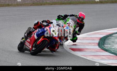 Circuit de Barcelona-Catalunya, Barcelona, Spanien, 18. September 2021, nr. 19 Alvaro Bautista während der Hyundai N Catalunya Runde FIM Superbike World Championship 2021 - Race1 - World Superbike - SBK Stockfoto