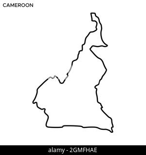 Linienkarte von Kamerun Vektor Stock Illustration Design Vorlage. Bearbeitbare Kontur. Vektor eps 10. Stock Vektor