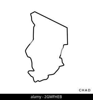 Linienkarte von Tschad Vektor Stock Illustration Design-Vorlage. Bearbeitbare Kontur. Vektor eps 10. Stock Vektor