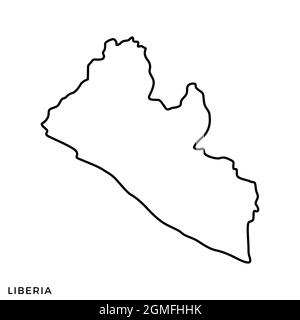 Linie Karte von Liberia Vektor Stock Illustration Design Vorlage. Bearbeitbare Kontur. Vektor eps 10. Stock Vektor