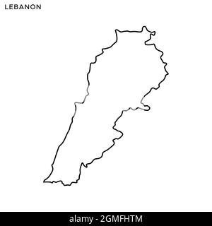 Linie Karte von Libanon Vektor Stock Illustration Design Vorlage. Bearbeitbare Kontur. Vektor eps 10. Stock Vektor