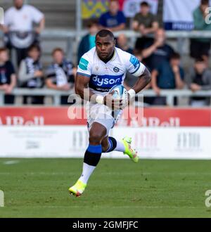 18. September 2021; AJ Bell Stadium, Eccles, Greater Manchester, England; Gallagher Premiership Rugby, Sales Sharks versus Bath; Max Ojomoh von Bath Rugby Stockfoto