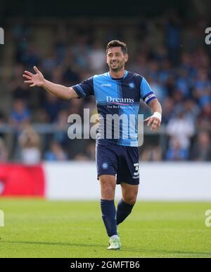 High Wycombe, Großbritannien. September 2021. Joe Jacobson von Wycombe Wanderers während des Spiels der Sky Bet League 1 zwischen Wycombe Wanderers und Charlton Athletic am 18. September 2021 in Adams Park, High Wycombe, England. Foto von Andy Rowland. Quelle: Prime Media Images/Alamy Live News Stockfoto